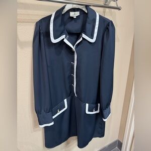 Tuckernuck dress navy and white piping.